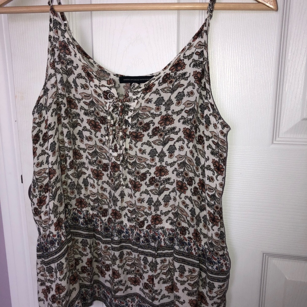Floral American eagle top